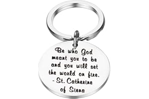 BEKECH Inspirational Gifts Be Who God Meant You To Be and You Will Set The World On Fire Keychain Faith Jewelry