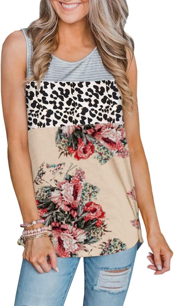 leopard floral embroidered top