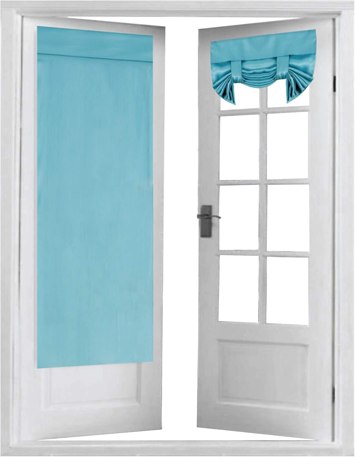 Amazon Com Blackout Door Curtain Panels For French Door Tricia Window Door Curtains Thermal Insulated Rod Pocket Room Darkening Energy Efficient Curtain Draperies 2 Panels 26 X 68 Inches Aqua Home Kitchen