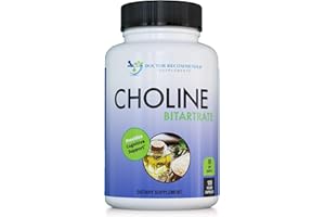 Premium Choline - 500 mg - 120 Veggie Capsules - by DOCTOR RECOMMENDED SUPPLEMENTS - Supports Cognitive Health, Memory & More