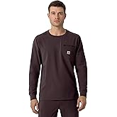 Carhartt Force Cross-Flex Scrubs for Men, Crew Neck Long Sleeve Scrub Top - Dark Sepia, L