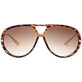 OSAGAMA Trendy Oversized Aviator Sunglasses for Women Men Luxury Vintage Shades Retro Metal Sunglasses Shield