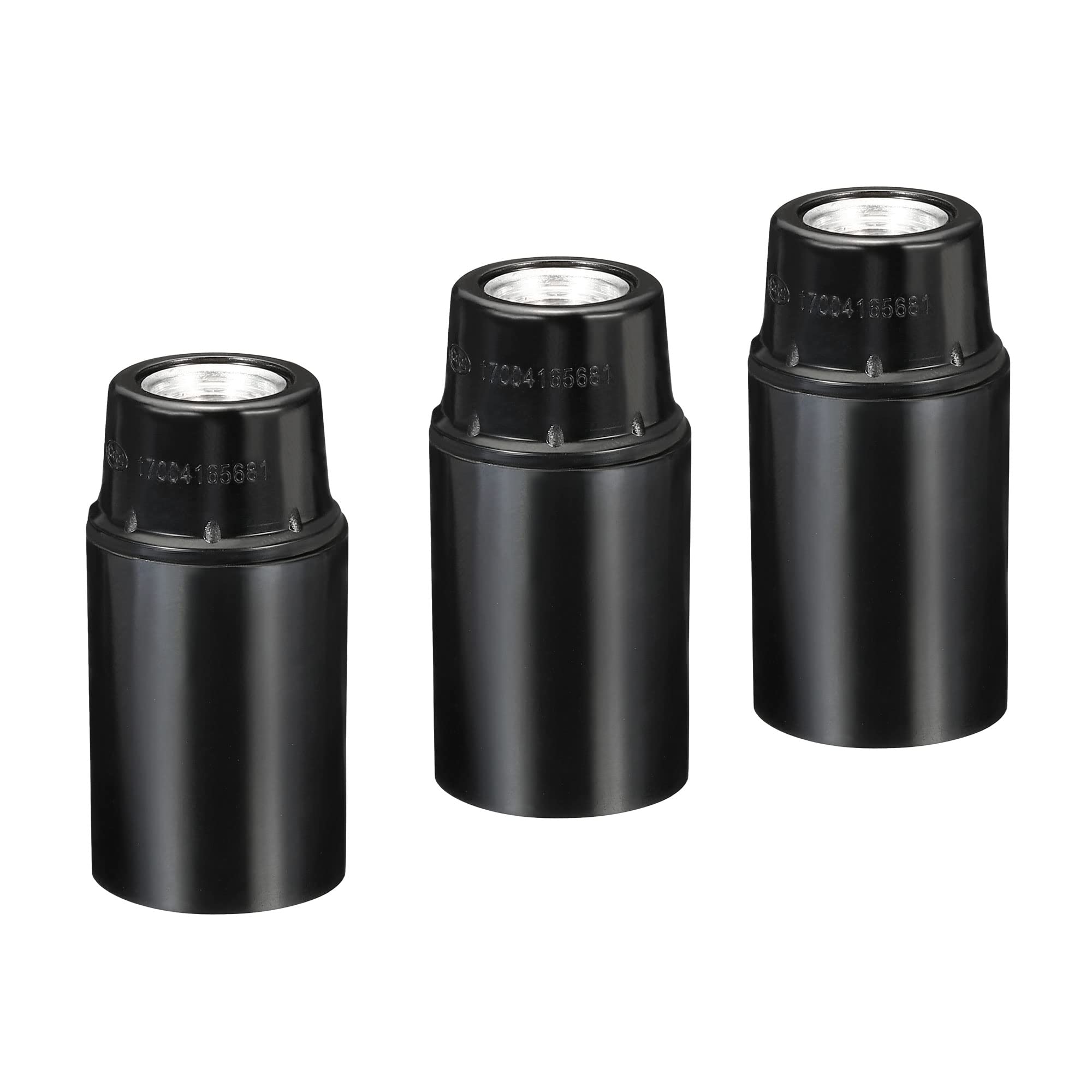 PATIKIL E14 Bulb Holder Light Socket, 3 Pack Thread LED Bulb Lamp Holder for Pendant Lights, Black
