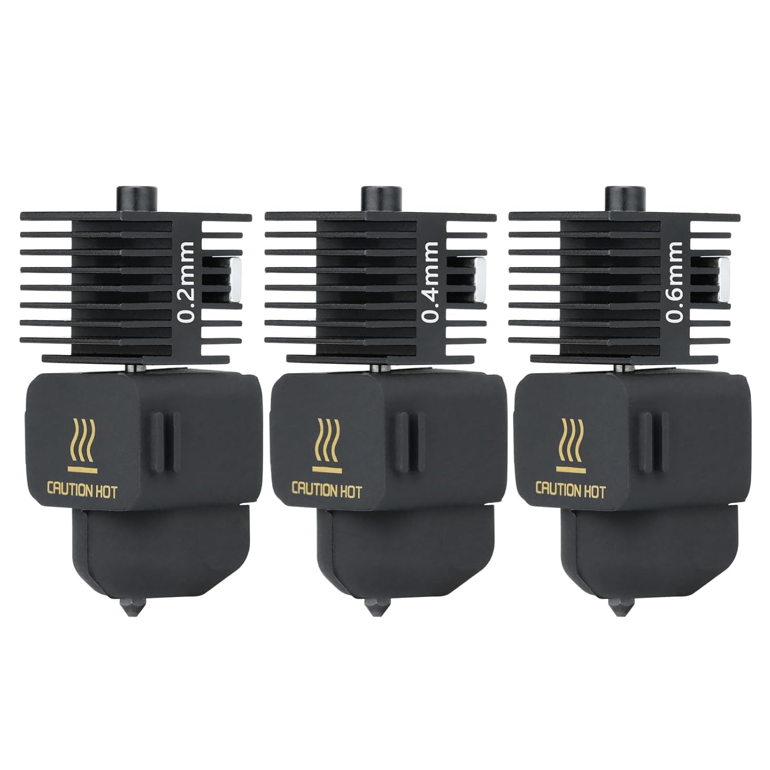 Photo 1 of 3pac A1 Mini/A1 Hotend Print Head Hot End Kit 0.2mm+0.4mm+0.6mm Extruder Upgrade High Temperature 0.4 mm Hardened Steel Nozzle Replacement with Silicone Cover Sock for Bambu Laboratory 3D Printer