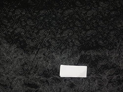 5 Yards of Spun Brocade Fabric Black Color