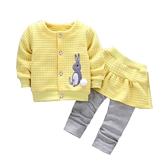 ?Mantel + Hosen Outfits 2 Stücke Infant Kleinkind Baby Mädchen Jacke Heißer Mantel Übergangs Jacke Strumpfhosen Kaninchen Pri