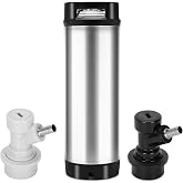 Corny Keg 5 Gallon Keg Made of Stainless Steel with Double Rubber Grips | 5 Gallon Beer Kegs for Home Brewing,5 Gallon Ball Lock Keg with Two Quick Release Fittings, Cold Brew Keg Available for Party