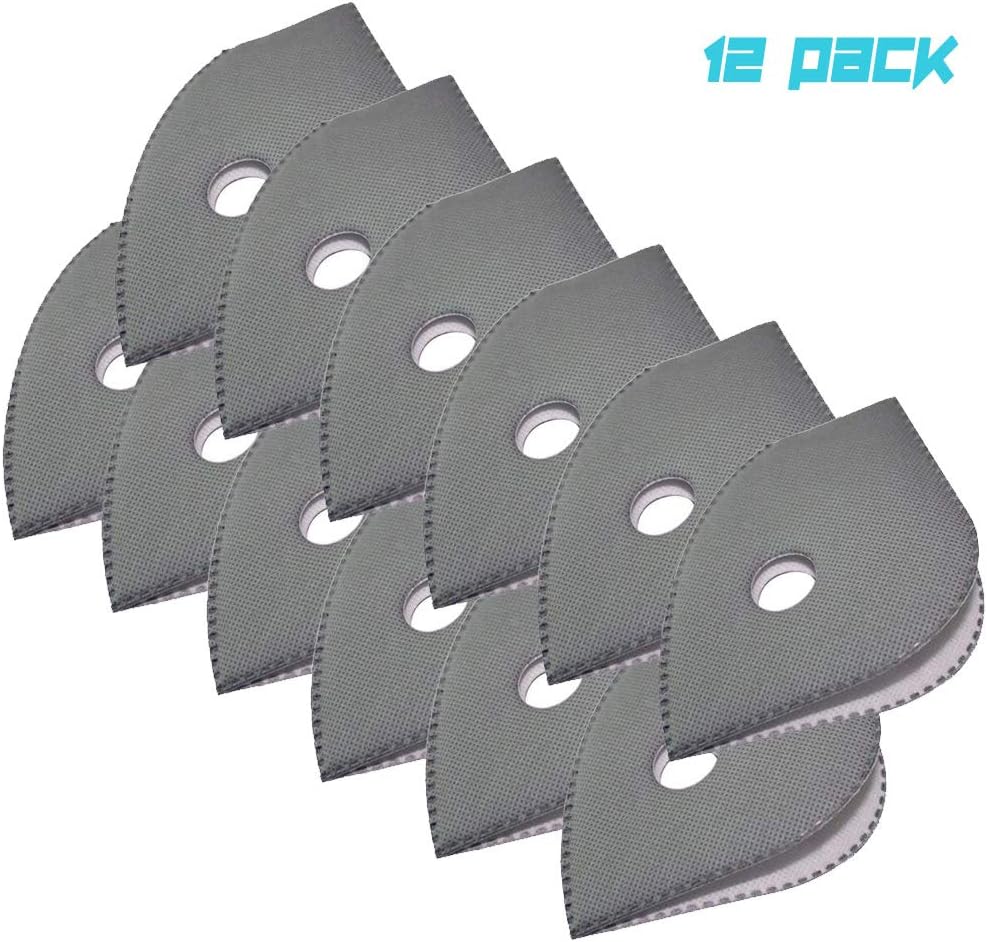 Activated Carbon Anti Dust/Dustproof Mask Replacement Filter for Mesh or Neoprene Mask 12 Pack