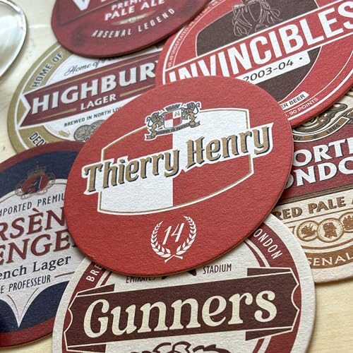 Arsenal Football Beer Mat Coasters - Perfect for a Gift or Present for Any Arsenal Fan (8-Pack)