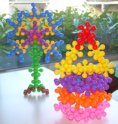 Shawe Building Blocks Kids Educational Toys STEM Toys Building Discs Sets Interlocking Solid Plastic for Preschool Kids Boys and Girls, Safe Material for Kids - 120 pieces with Storage Bag