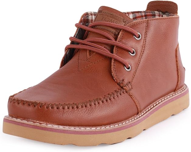 toms waterproof brown pull up leather men's chukka boots