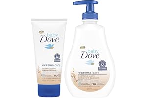 Dove Baby Skin Care Bundle – Colloidal Oatmeal Derma Care Soothing Wash & Eczema Care Soothing Cream, Fragrance Free (2 Piece