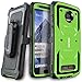 COVRWARE Aegis Series Case for Moto Z2 Play / Z2 Force with Built-in Screen Protector Heavy Duty Full-Body Rugged Holster Armor Case Belt Swivel Clip Kickstand, Green