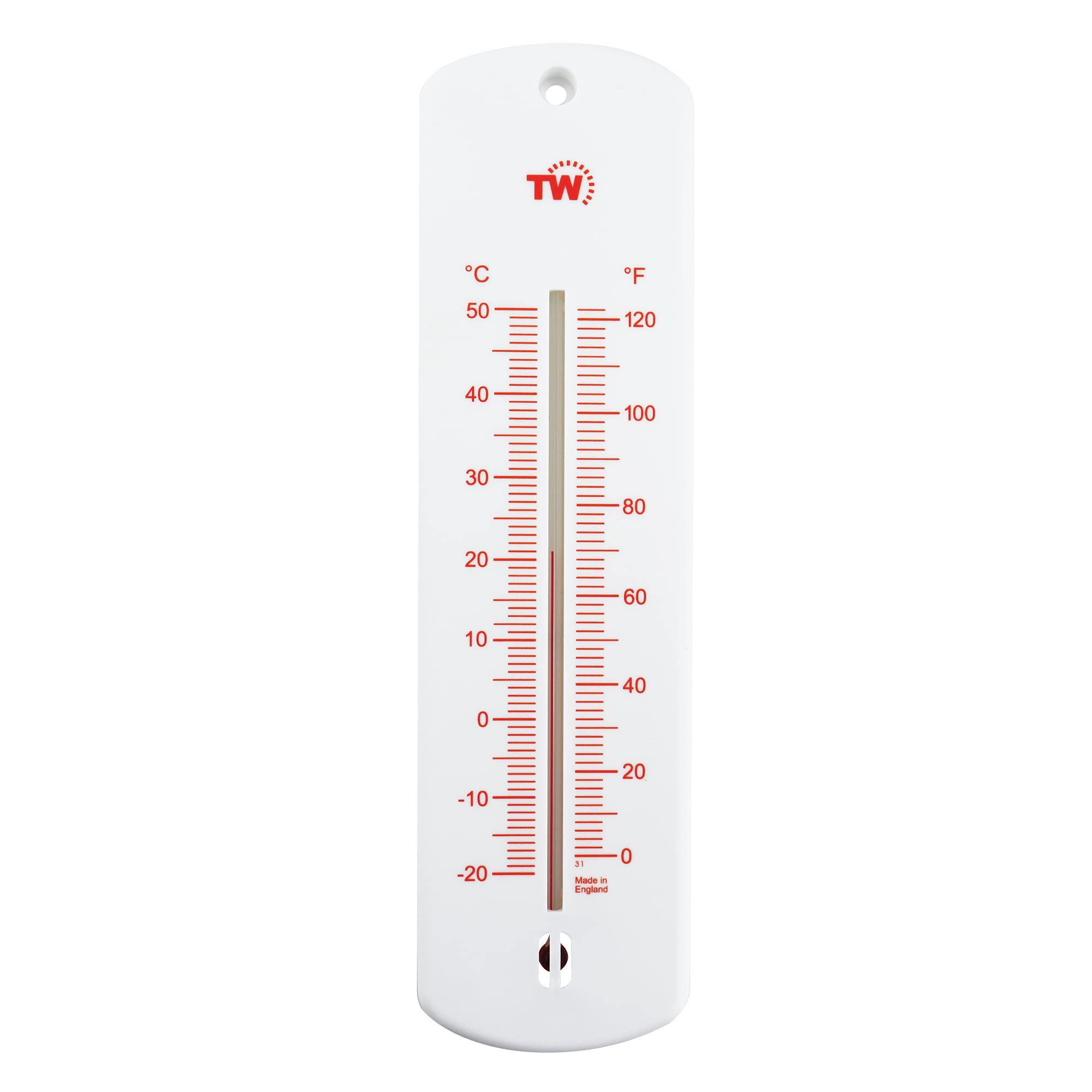 Large 240mm Outdoor Thermometer for Garden - Can be Used as a Greenhouse Thermometer or Home Office Room Indoor Wall Outside (Red)