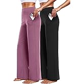 CADMUS Thick Yoga Pants for Women Wide Leg Trousers High Waist Stretch Casual Lounge