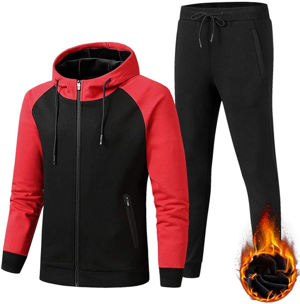 Plush Men's Suit Hooded Sweater and Trousers TwoPiece Youth Casual