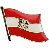 Austria w/Eagle Flag Die-struck Metal Single Lapel Pin with Butterfly Clasp Closure