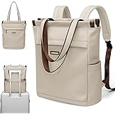 GOLF SUPAGS Convertible Laptop Backpack for Women Casual Daypack Notebook Tote Bag for Work College Travel Leisure (Apricot)