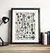 Vintage Keys Illustration Vintage Dictionary Art Print, Antique Wall Art Home Decor, Modern Boho Poster, Farmhouse Decoration Living Room Bedroom Office 8x10 Inches, Ready To Frame