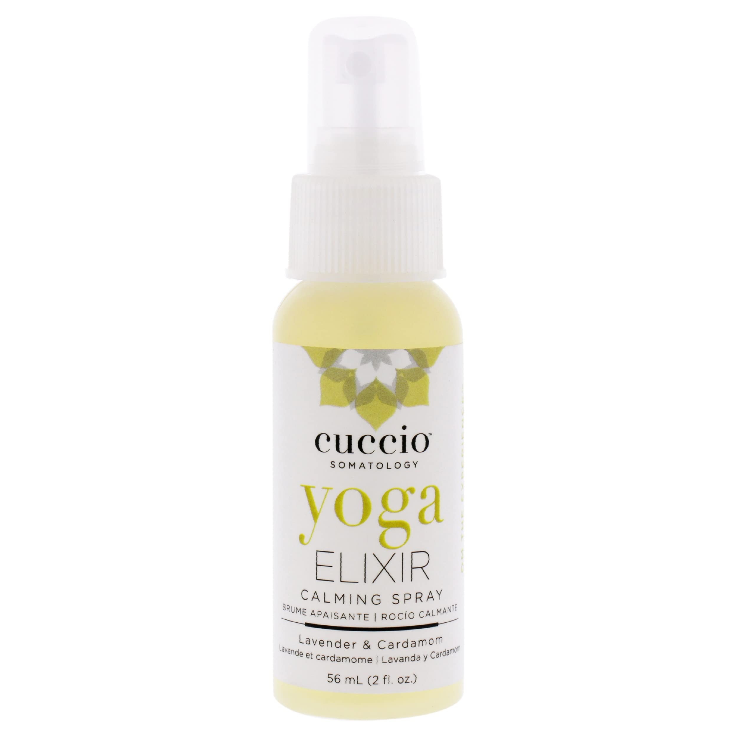 Cuccio Somatology Yoga Elixir Calming Spray - Helps Soothe and Relax The Senses - Infused with Cardamom and Lavender - Ideal for Cars, Rooms, Towels and Linen - Paraben and Cruelty Free - 56 ml Mist