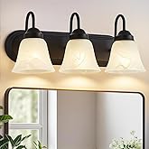 EJIAXIN Bathroom Light Fixtures Over Mirror, Black 3 Light Vanity Light for Bathroom Vintage Lighting Fixtures Wall Lamp Vani