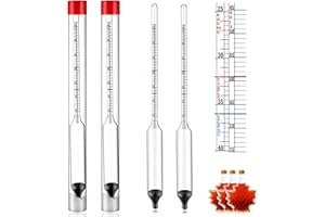 CILEHALL 2Pcs Maple Syrup Hydrometer BRIX,Maple Sap Hydrometer BAUME Supplies Kit,Maple Syrup Making Equipment,Syrup Hydrometer for Measure Sugar and Moisture Content (Density) of Boiled Sap