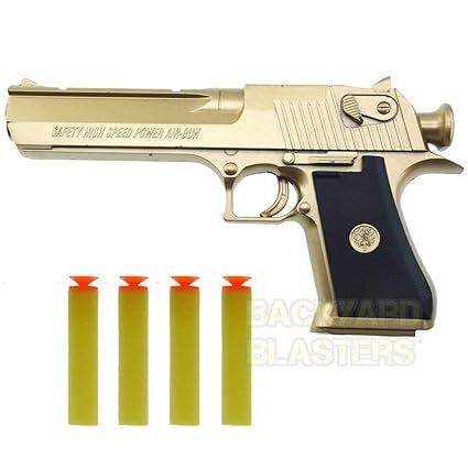 Backyard Blasters Toys Guns For Boys Golden Desert Eagle Toy Foam Dart Gun For Kids And Dart Gun Toy For Adults