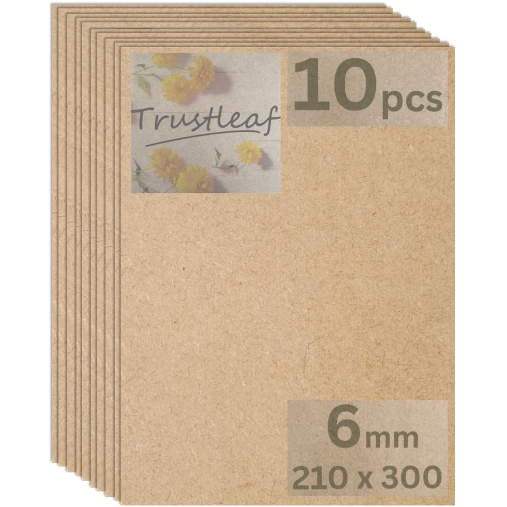 Trustleaf 6MM Sheets of MEDITE Premier MDF 210mm x 300mm, A4 Approx. Pack of 10