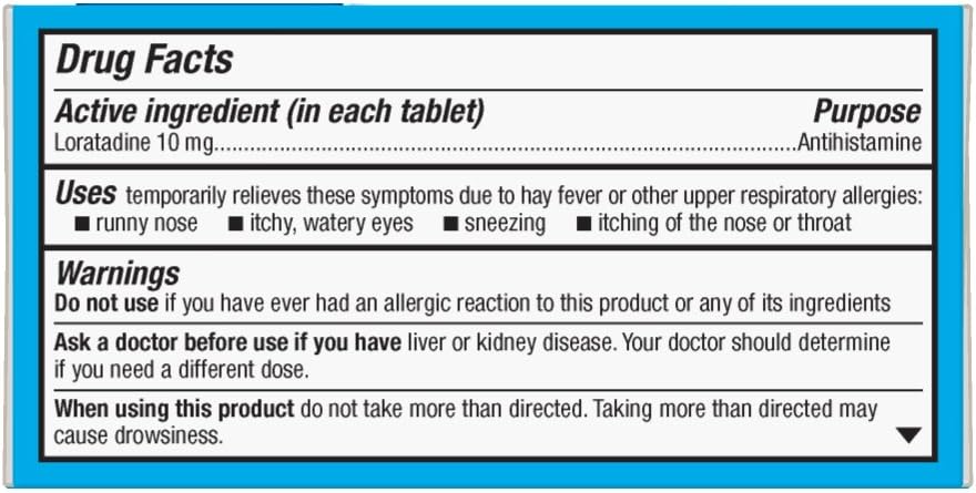  Basic Care Allergy Relief Loratadine Tablets 10 mg, 90 Count: Health & Personal Care