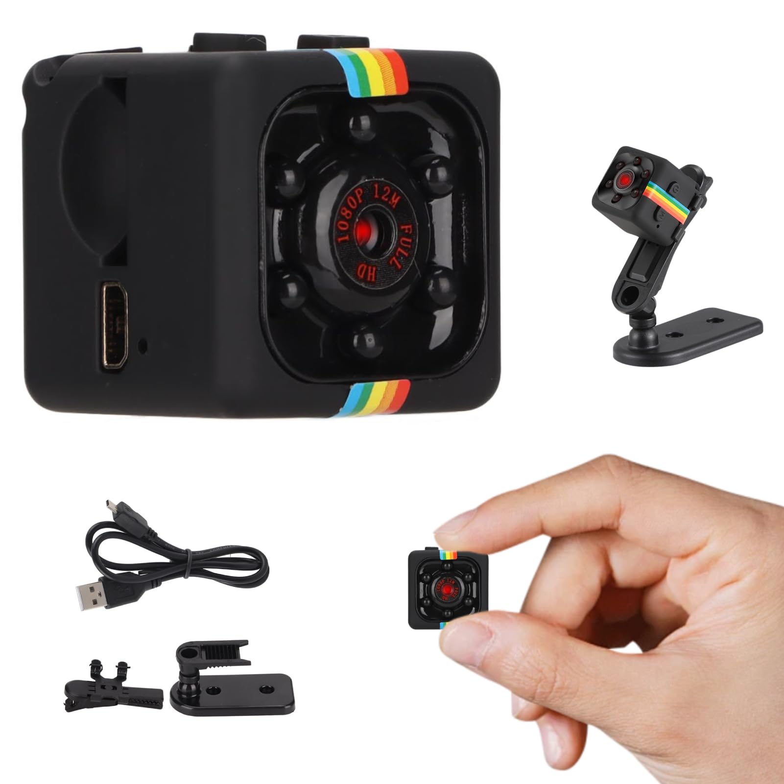 Mini Security Camera, 1280P 30fps HD 140° Wide Angle Shooting Wireless Portable Small Video Camera with Night Vision Motion Detection, Loop Cycle Recording Tiny Pet Camera, for Indoor Outdoor