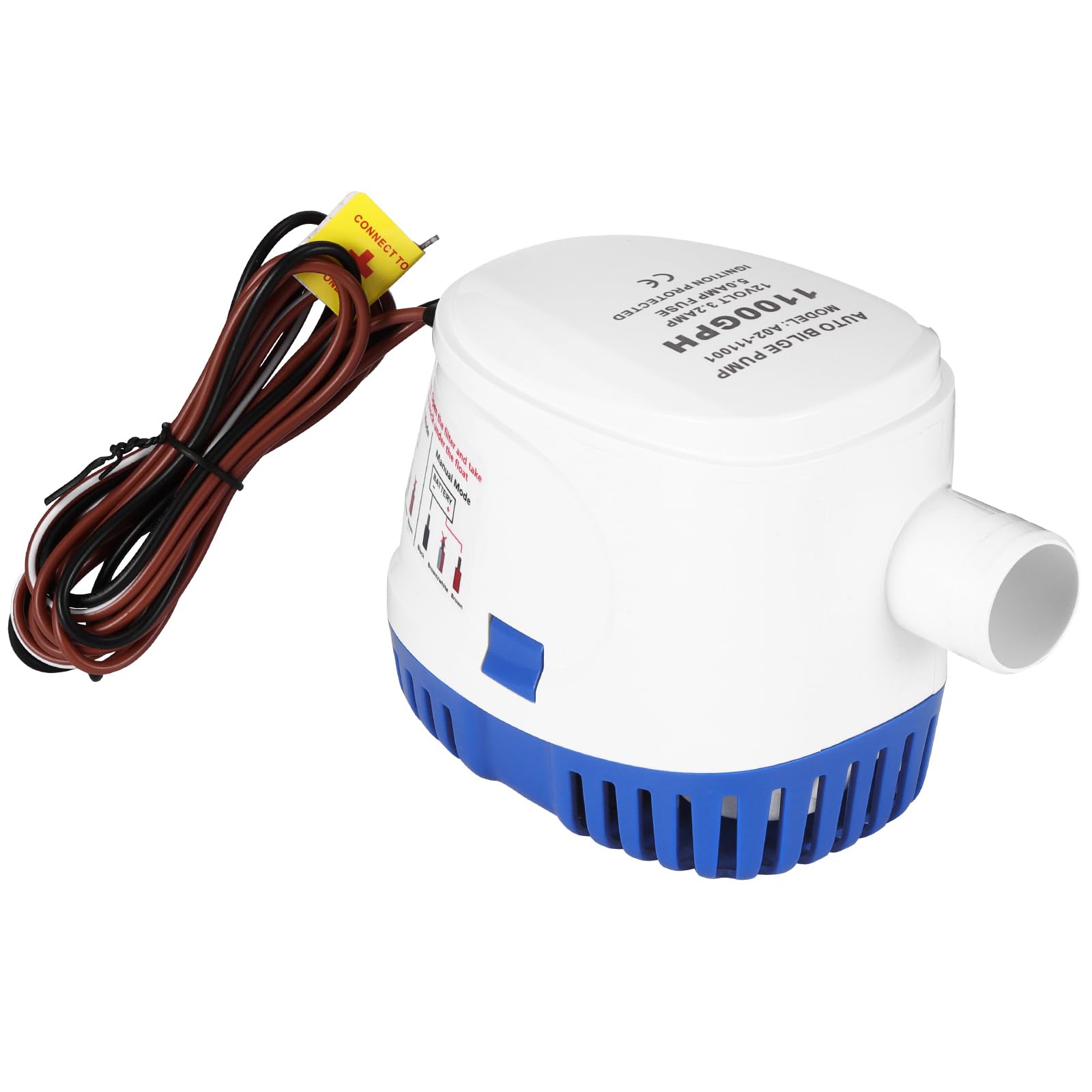 OurLeeme Bilge Pumps, 12V 1100GPH Automatic Marine Submersible Water Pump with Float Switch for Boats, Ponds, Pools, Yachts, Corrosion-Resistant, Low Noise, Easy Installation