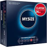 MY.SIZE Classic Premium Condoms Size 5 60mm Width 36 Pieces Vegan