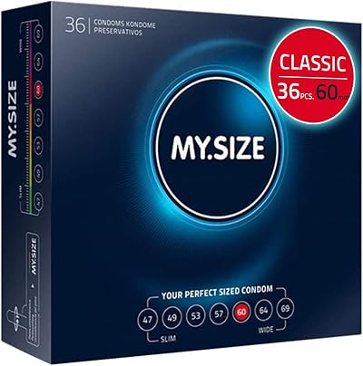 MY.SIZE Classic Premium Condoms Size 5 60mm Width 36 Pieces Vegan