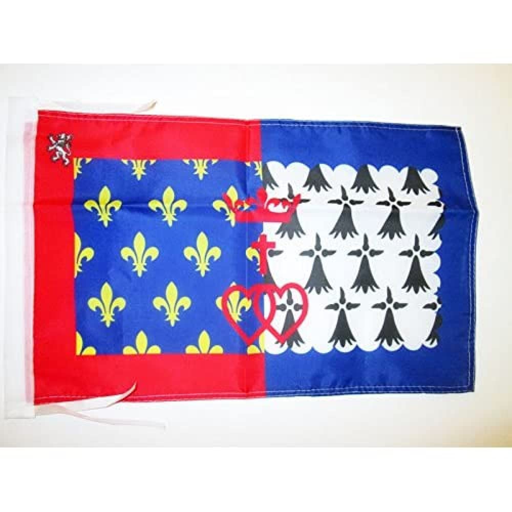 AZ FLAG - Pays de la Loire Flag - 18'' x 12'' - 100% Polyester French region of Pays de la Loire Small Banner with Two Cords - Fade Resistant - Vivid Colors - 18x12 in - 45x30 Cm — image 1