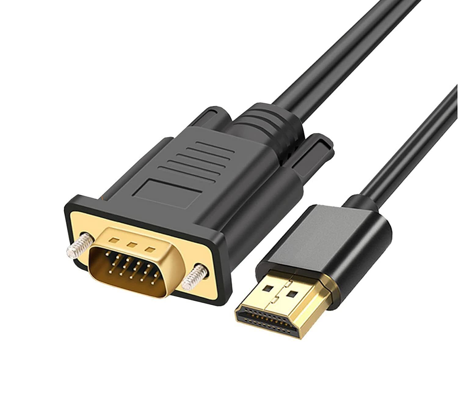 Multibao HDMI to VGA Cable, 1080P Gold plated Built-in IC Chip HDMI Male to VGA Male Adapter for PC HDTV Monitor 2M