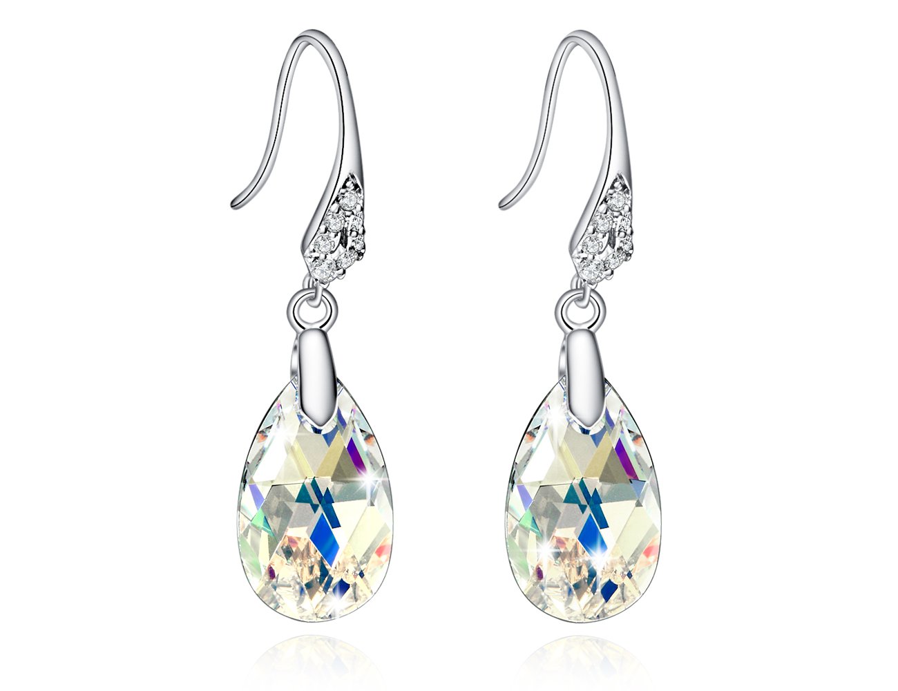 KEETEEN Dream Shine 925 Sterling Silver Color-Change Crystal Drop Dangle Earrings for Women