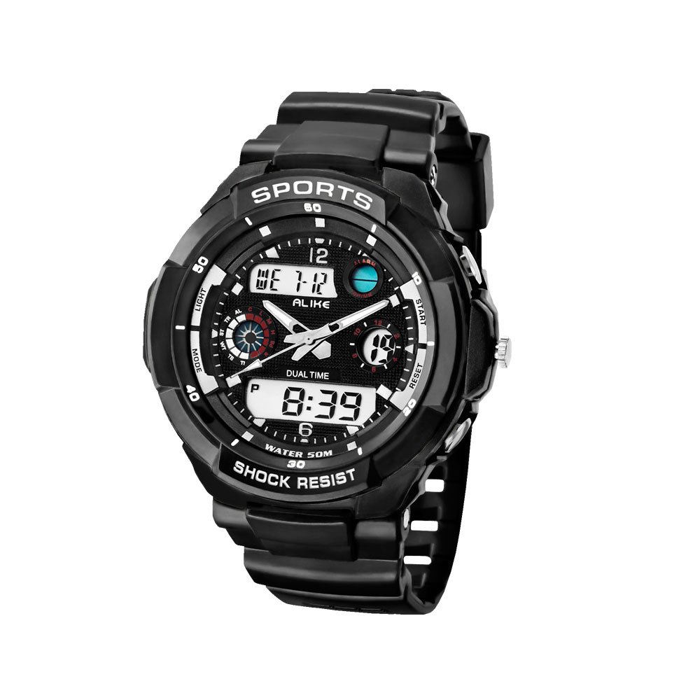 Ecoopro Men's Ak1170B Black Rubber Strap Black-Tone Analog Digital Sport Watc.. 11 61TlfjhNfIL