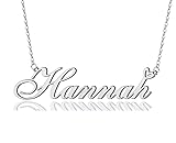 AOLO Hannah Heart Name Necklace Silver Stainless