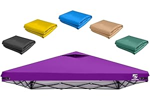 UNICAMPER 10x10 Pop Up Canopy Replacement Top Cover with Air Vent for Straight Leg Canopy Tent, Waterproof for Outdoor Garden Patio Camping Sun Shade(Top Only) (Purple, 1)