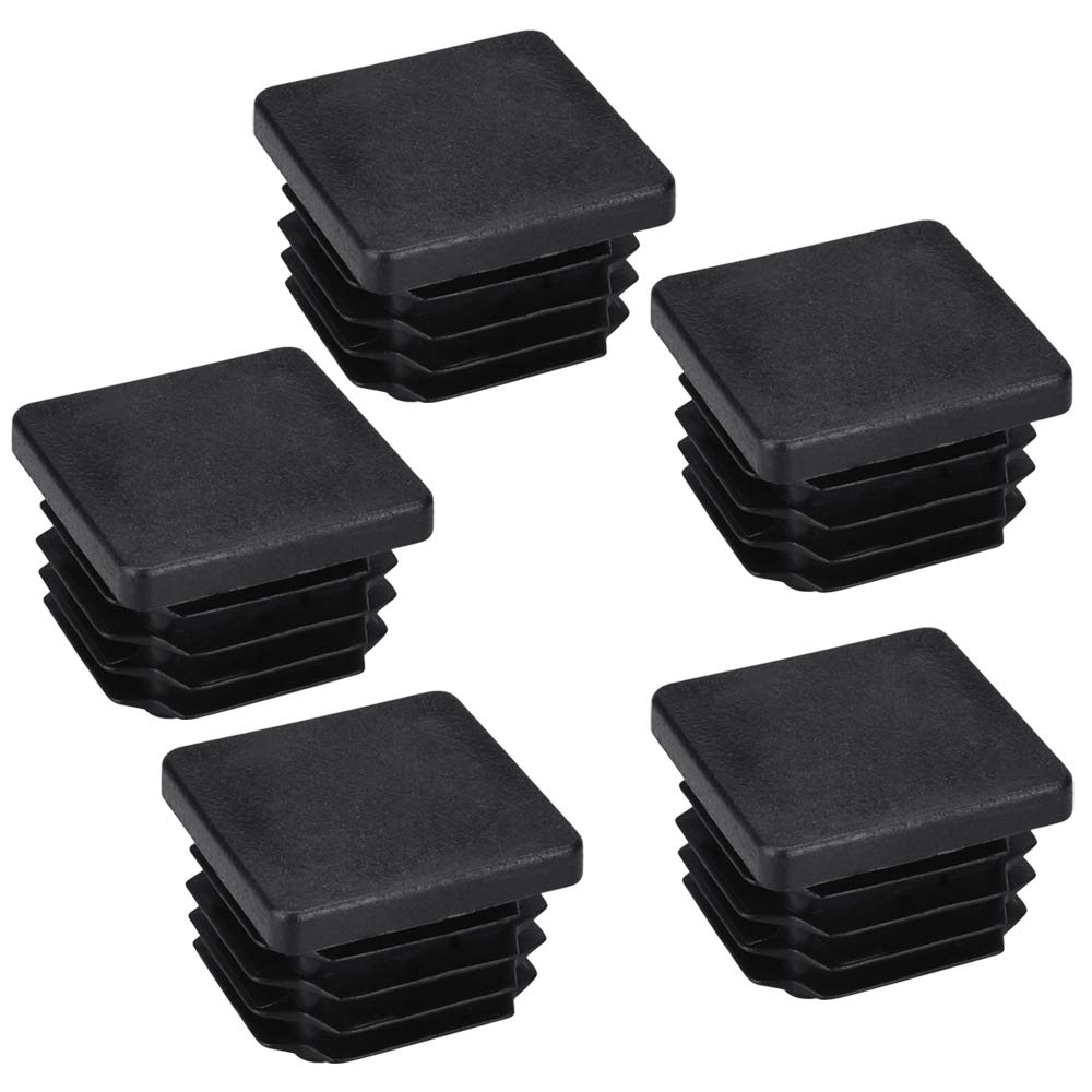 DECARETA 20PCS Square Plastic Plugs Square Ribbed Tube Anti-Slip Mat Square Tube Caps Square Tube Plug 35 * 35mm Plastic Square Inner Plugs Insert Plugs Pipe for Chairs Desks Tables Beds