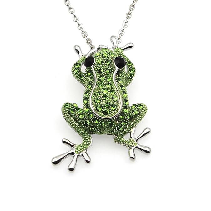 Modische Anhänger Halskette Kristall Frosch Halskette Brosche Frauen