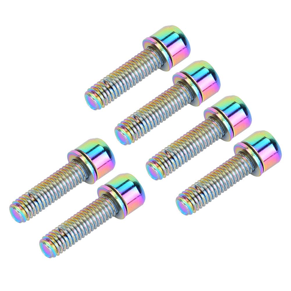 Bicycle stem Bolts, M5x25mm Magnetic Steel Fixing Screws with washers for Mountain Bike Brake Caliper Installation and Maintenance