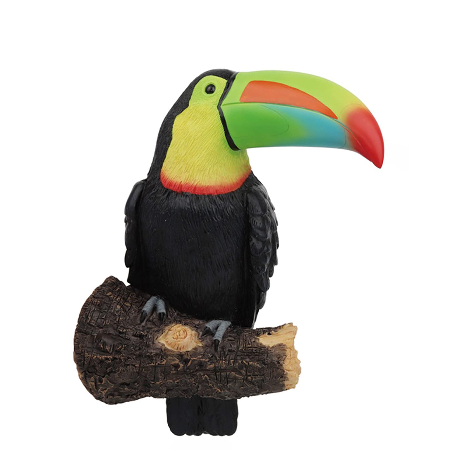 Garden Bird Statues Hanging Toucan with Yellow Beak Bird Ornament for Indoor Home Wall Decorative Outdoor Tree Lawn Decorations (Colorful Mouth)