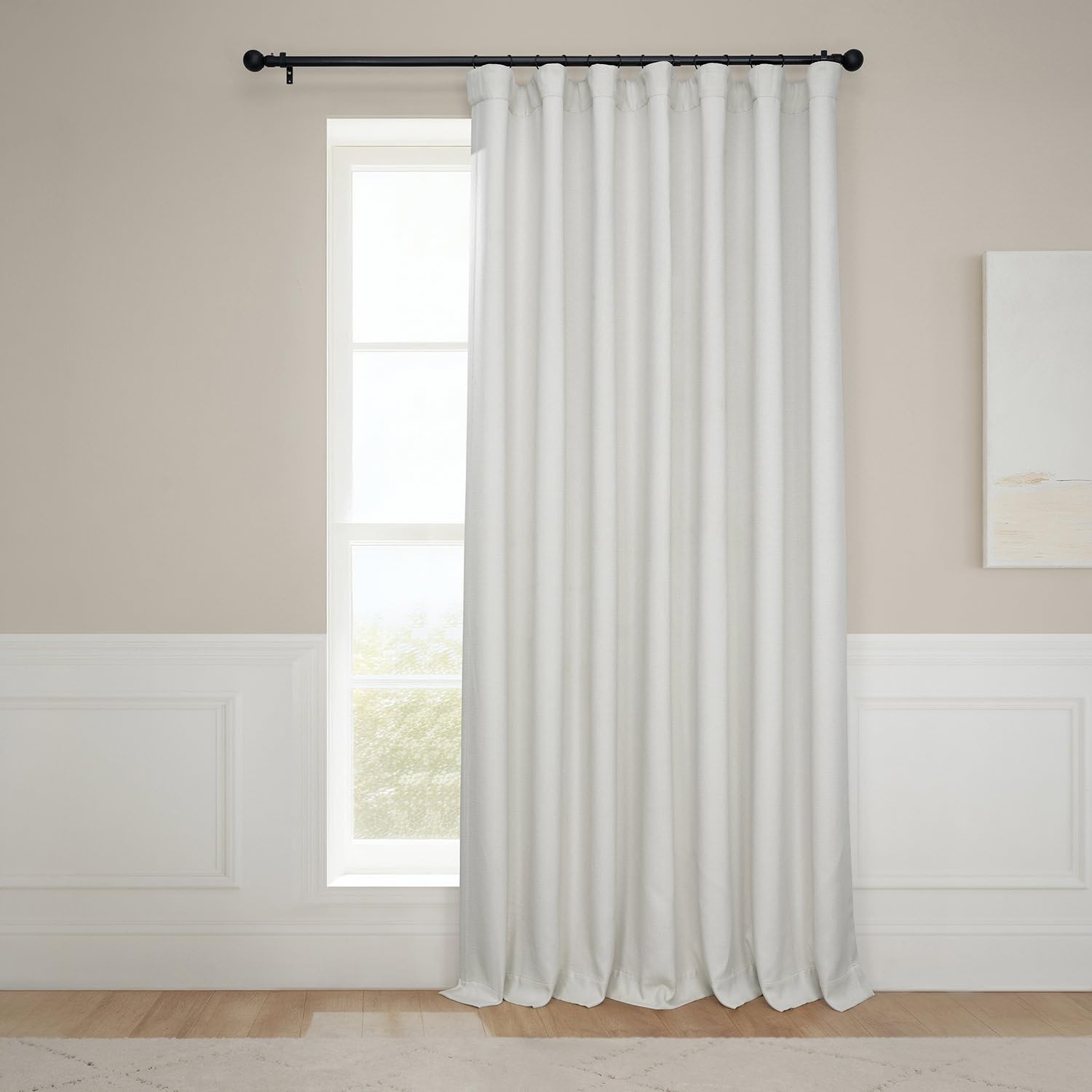 HPD Half Price Drapes BOCH-LN-DW-P Extra Wide Linen Room Darkening Curtain (1 Panel) 100 X 96, BOCH-LN1856-96-DW, Birch