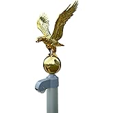 iElyiEsy Eagle Flagpole Topper with Gold Ball - Compatible with 20ft/25ft/30ft Residential Flag Poles - Telescopic/Sectional Flag Poles Outdoor