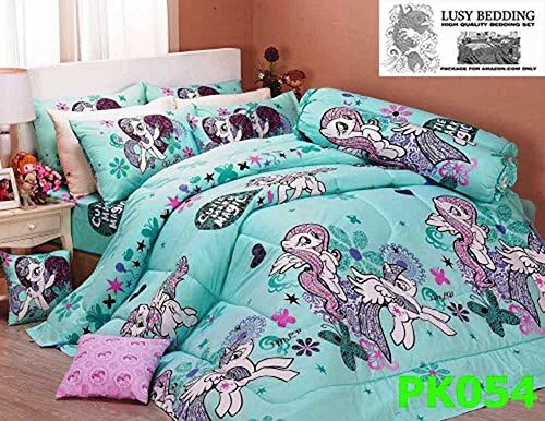 My Little Pony Official Licensed Bedding Set, Bed Sheet, Pillow Case, Bolster Case (Not Included Comforter) PK054 Set B (QUEEN 60"x78") with "Lusy Bedding" Label
