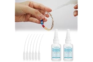 YEARDERA Bracelet String Professional Elastic String Kont Fixing Drip 60g, Clear Bracelet Glue, Keep Stretchy Bracelet String Stay Perfectly Tied for Clay Beads, Jewelry Making Supplies（2pcs 30g/1pcs）