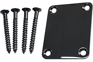 OVSAL Guitar Neck Plate Black Neck Joint Plate Electric Guitar Part Replacement for Telecaster Neck Tele Neck Strat Neck St Neck Bass Neck