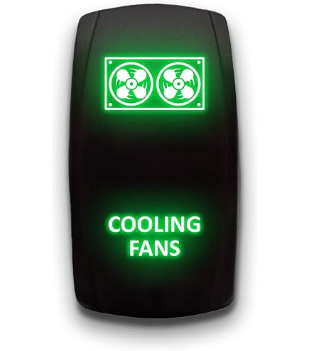 Zombie Lights Green Laser Etched Toggle Switch | 20A 12V Vertical Rocker Switch | 5-Pin DPST Waterproof LED Switch - View #11