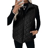 EVALESS Puffer Vest Women Fall Winter Coats 2025 Lightweight Stand Collar Vest Trendy Sleeveless Zip Up Quilted Jackets